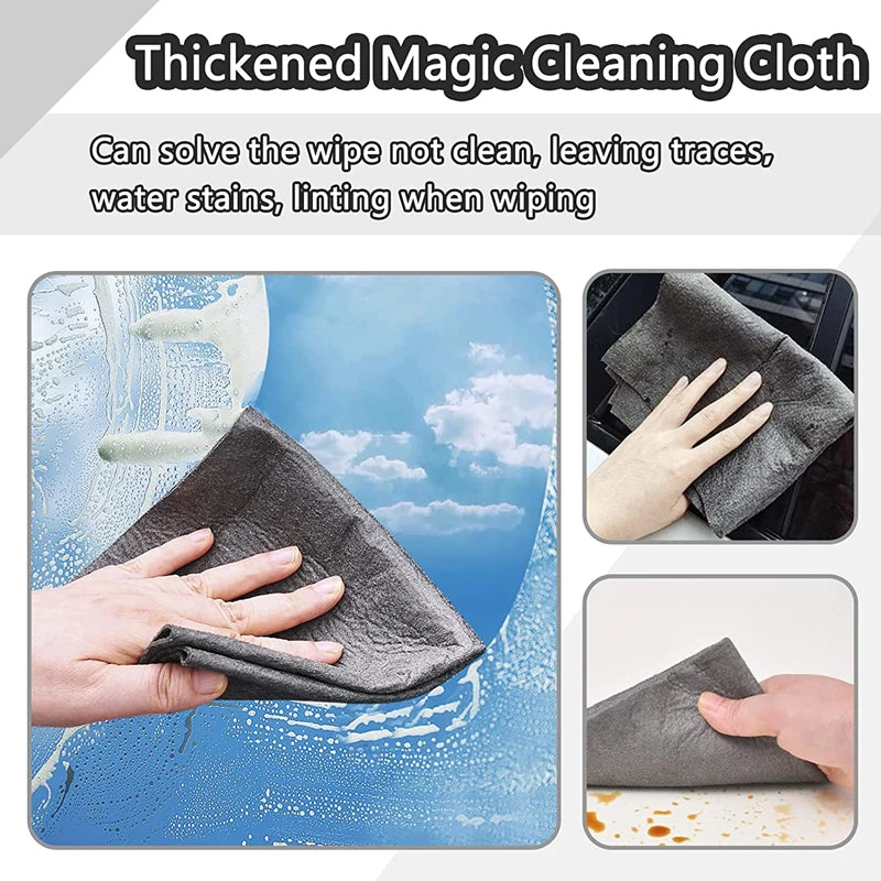 New 10/5PCS Thickened Magic Cleaning Cloth Reusable Microfiber Washing Rags  Glass Wipe Towel For Kitchen Mirrors Auto Windows